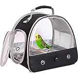 See-throughing & eye-catching: 2-side clear small bird travel carrier, transparent TPU protects your bird. Clear windows for great scenery view while car traveling and hiking adventure. Free up your hands: This parakeet carrier bag is portable by the...