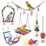 11 PIECES BIRD TOYS: The bird toys include 11Pieces parrot toys to meet most bird's needs.Crisp bells' sounds and colorful wooden toys will catch the attention of your birds,they will spend most time to play with their interesting new toys. they are ...