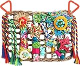 SPECIAL HANDMADE BIRD TOYS:Unique design by YIXUND,one set includes various bird toys,like bamboo finger traps,crinkly paper,retro bamboo square,rattan stars,loofahs,wooden blocks, acrylic little rabbit and trojan horse chew toys,will meet all small ...